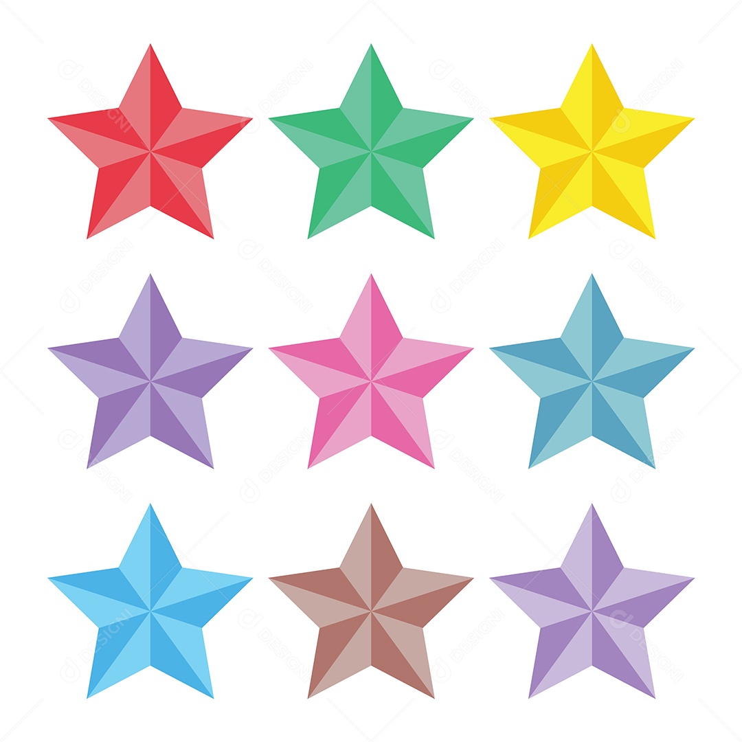 Conjunto de Estrelas Ilustração Vetor EPS