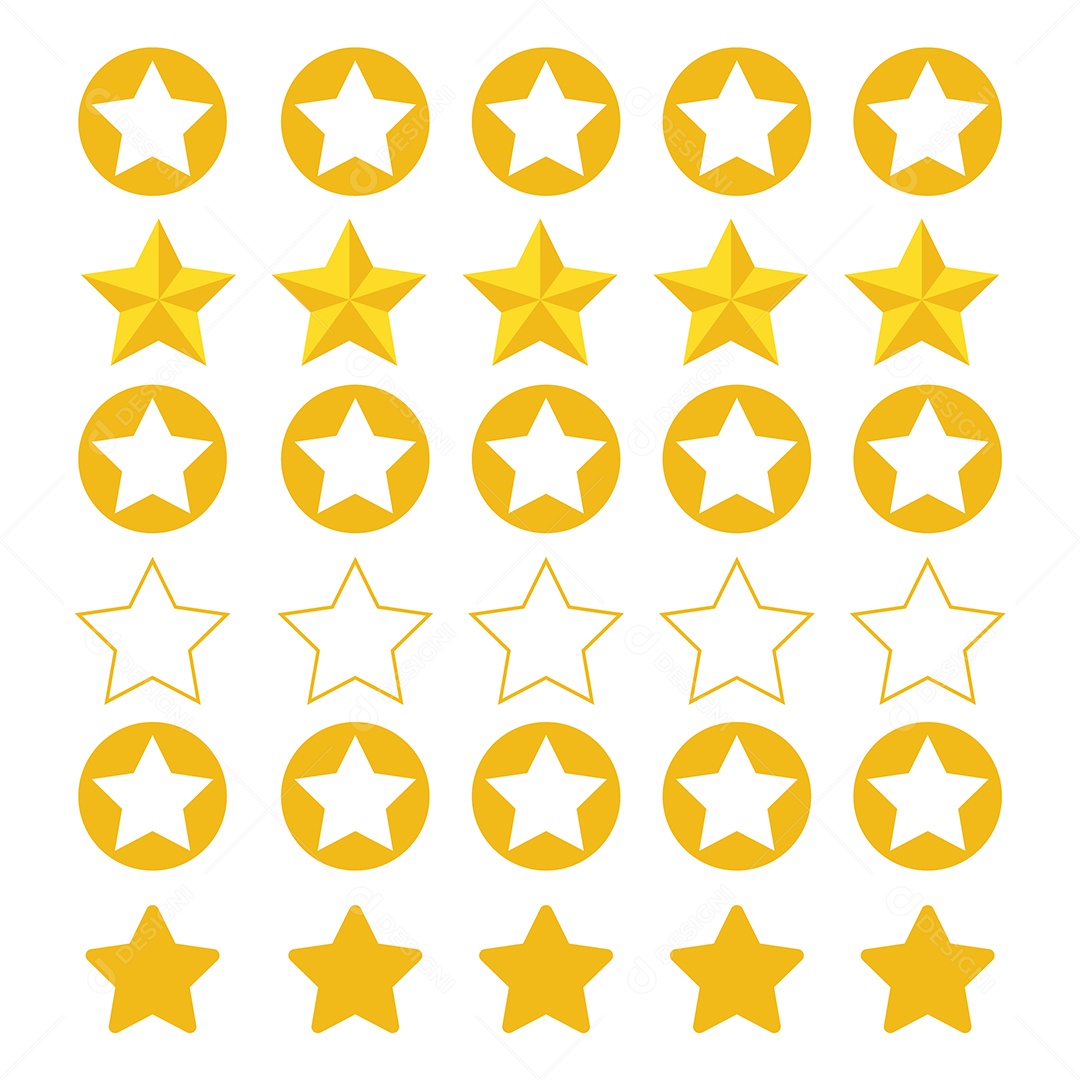 Conjunto de Estrelas Ilustração Vetor EPS