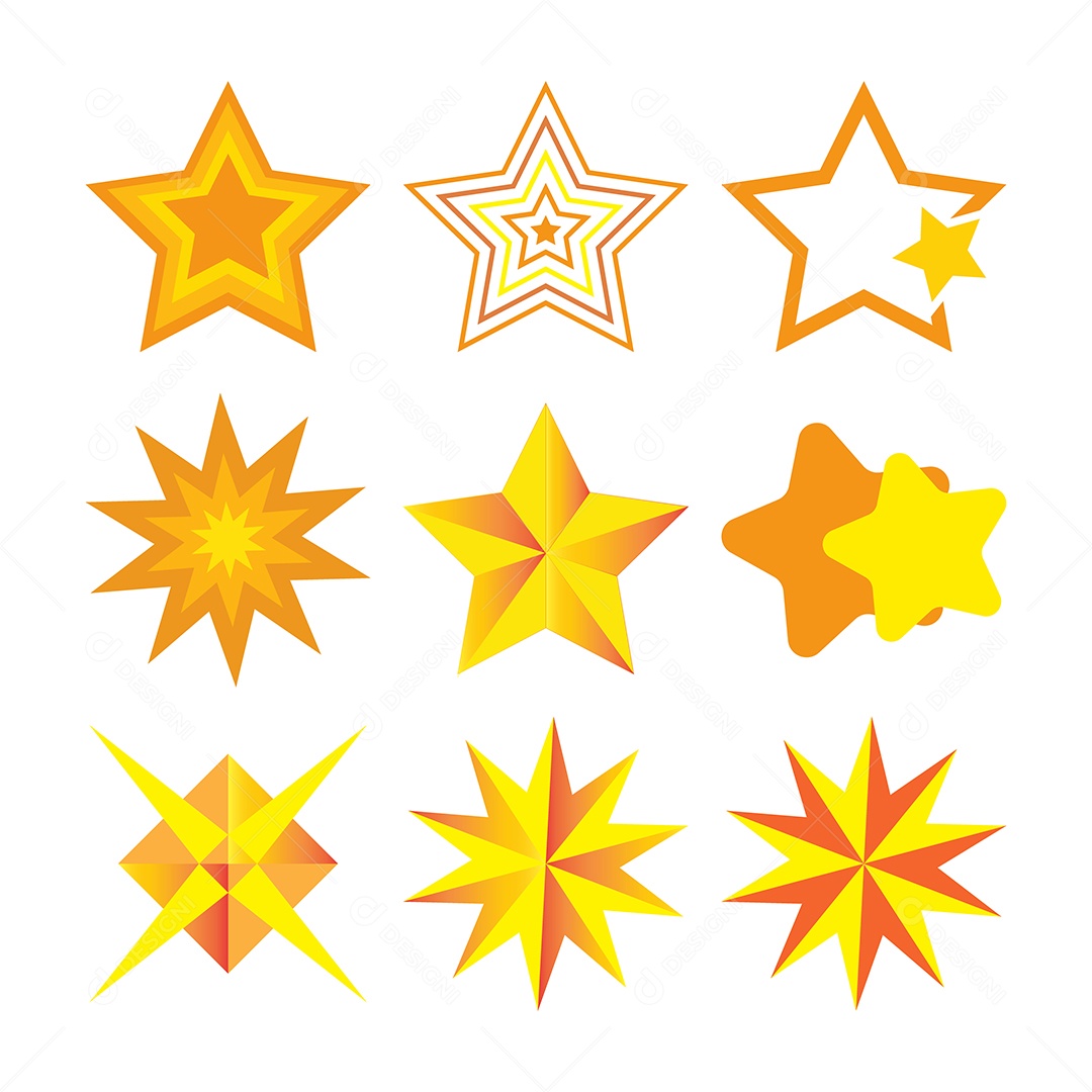 Conjunto de Estrelas Ilustração Vetor EPS