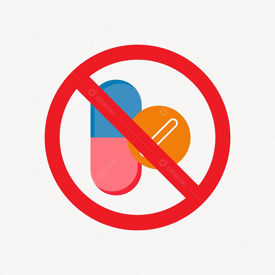 Ícone de Proibido Uso de Drogas Ilustração Vetor EPS