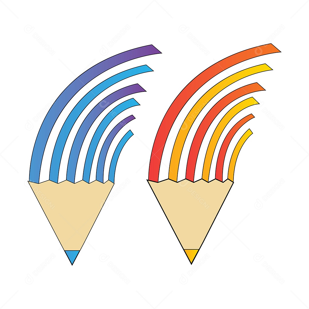 Conjunto de Lápis Ilustração Vetor EPS