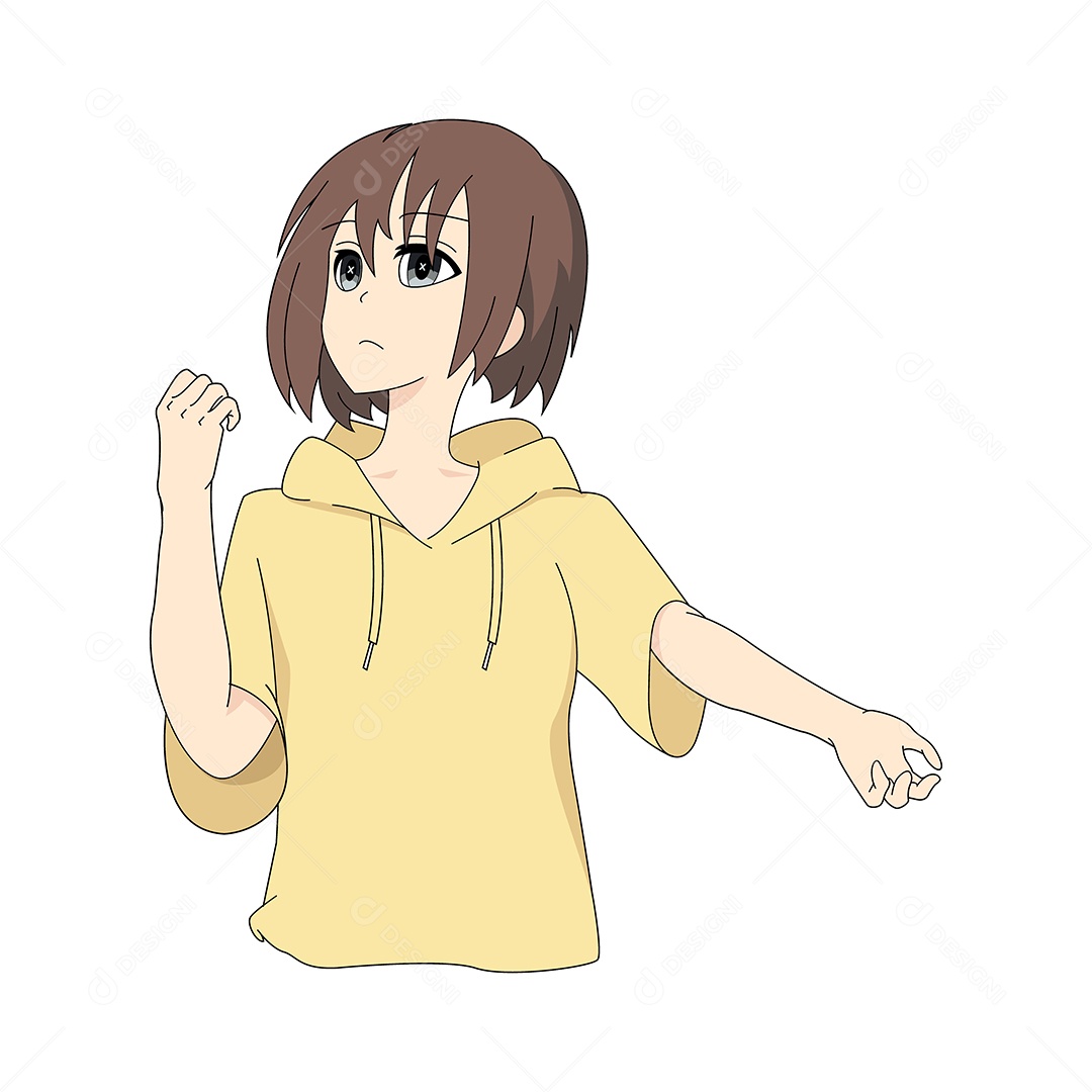 Garota Personagem de Anime lustração Vetor EPS