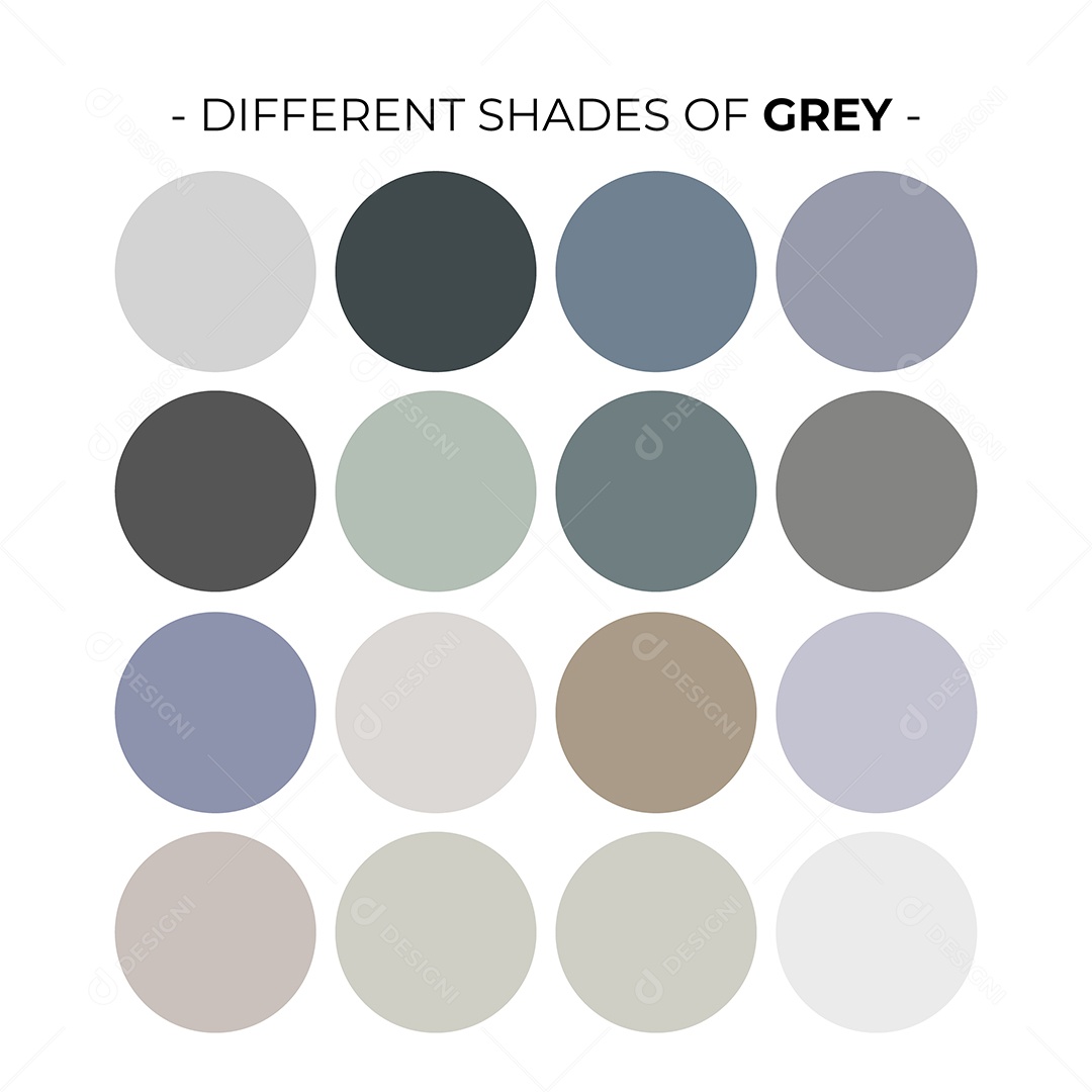 Paleta de Cores Diferentes Tons de Cinza Ilustração Vetor EPS