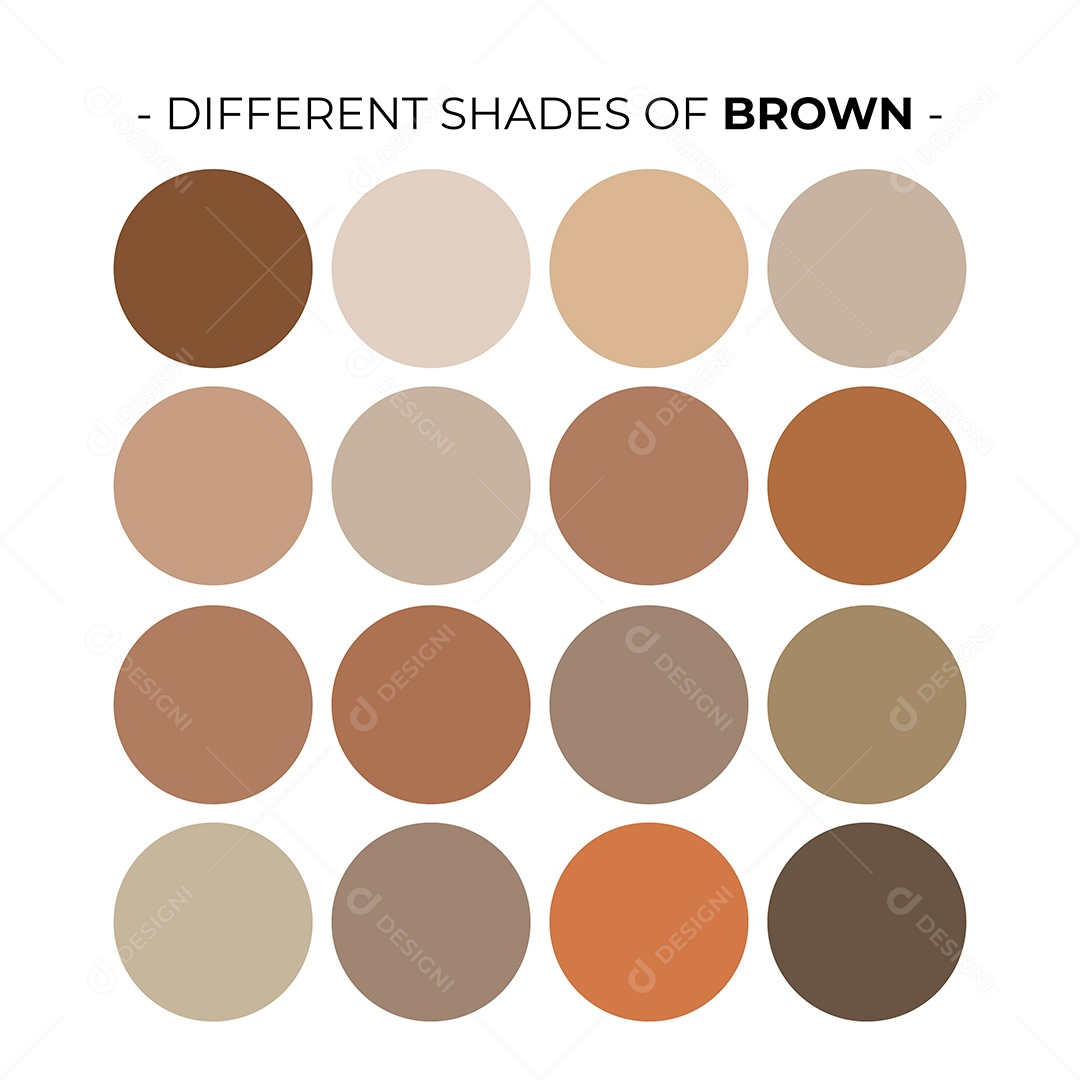 Paleta de Cores Diferentes Tons de Marrom Ilustração Vetor EPS