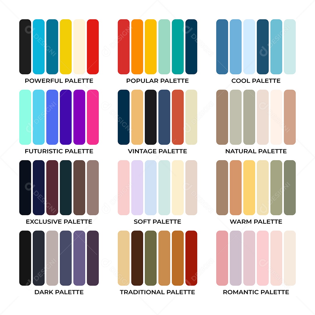 Conjunto de Paleta de Cores Ilustração Vetor EPS