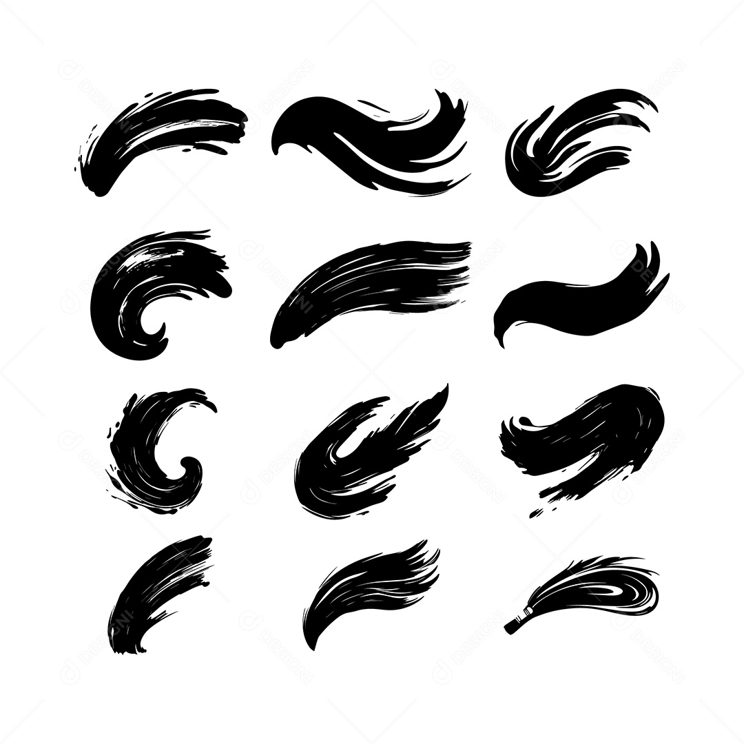 Formas De Brush Preto Vetor EPS