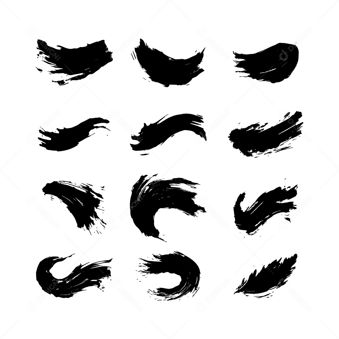 Formas De Brush Preto Vetor EPS