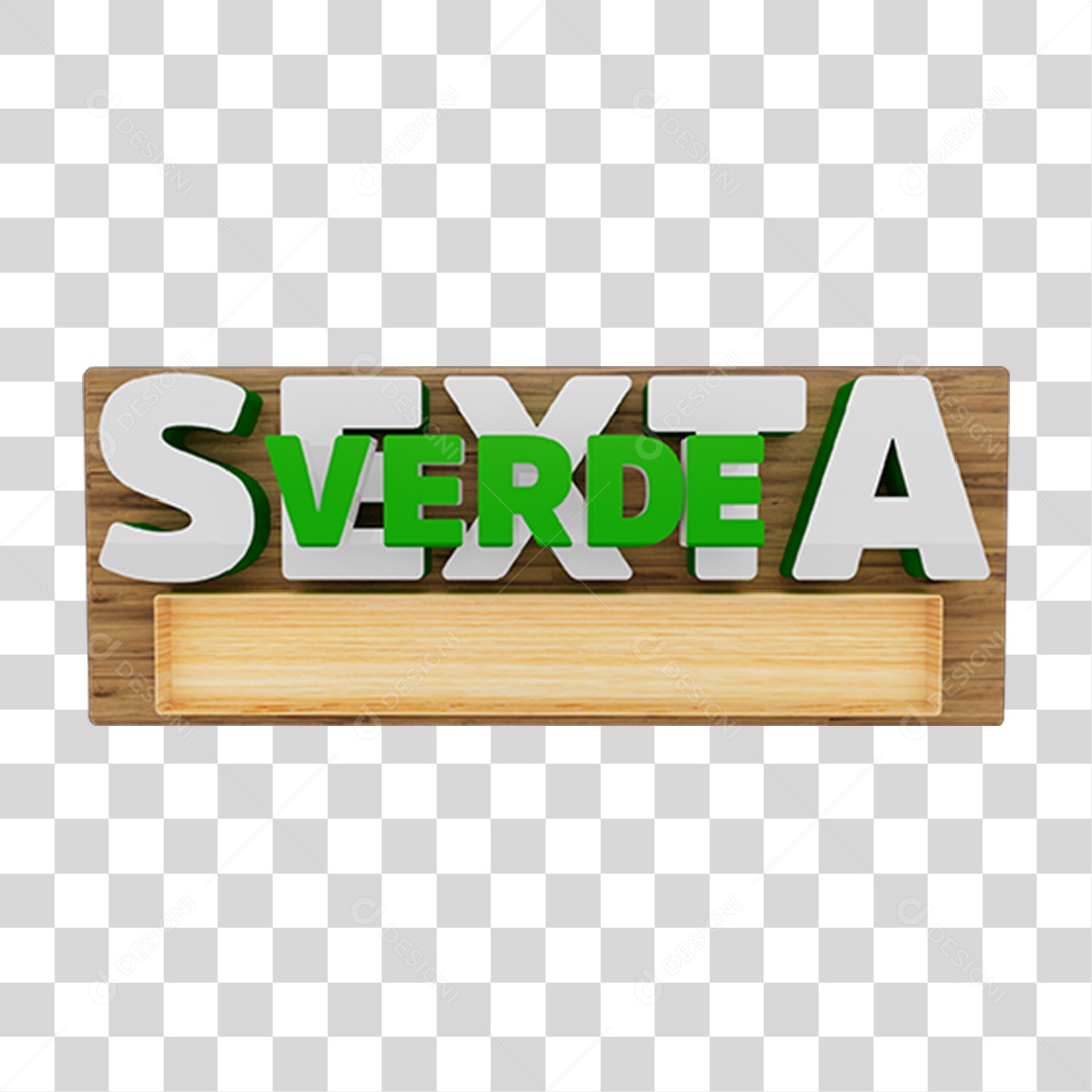 Selo 3D Sexta Verde Para Composição PNG Transparente