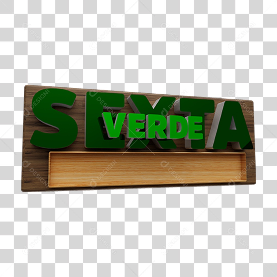 Selo 3D Sexta Verde Para Composição PNG Transparente