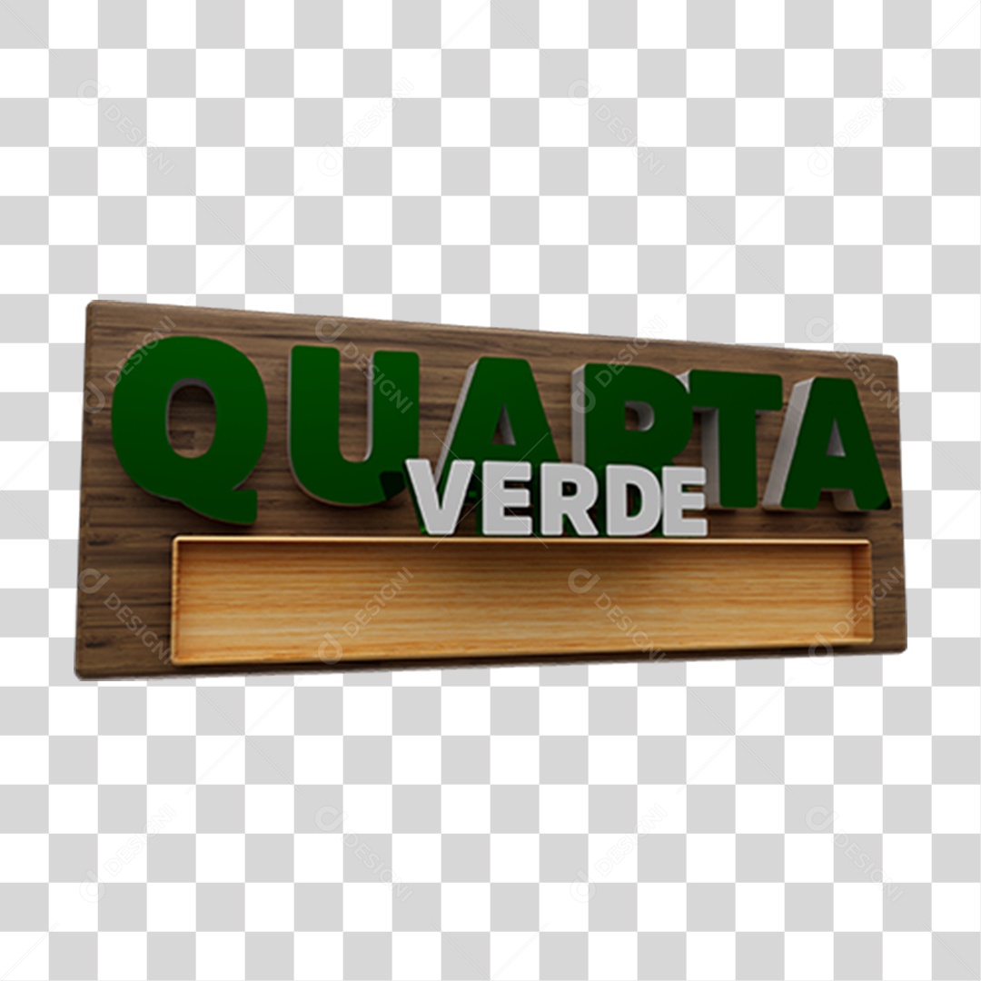 Selo 3D Quarta Verde Para Composição PNG Transparente
