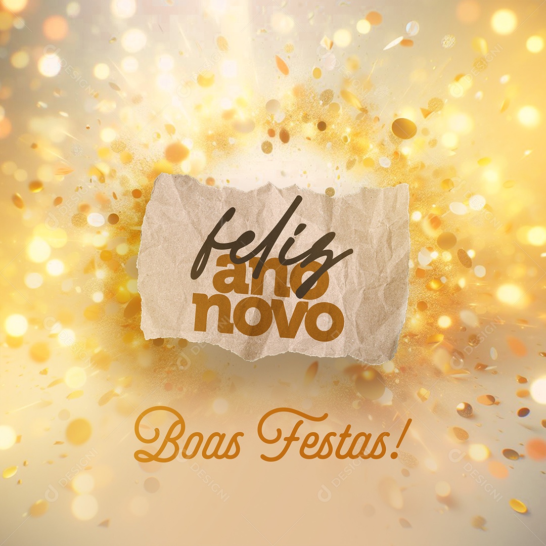 Feliz Ano Novo Boas Festas Social Media PSD Editável