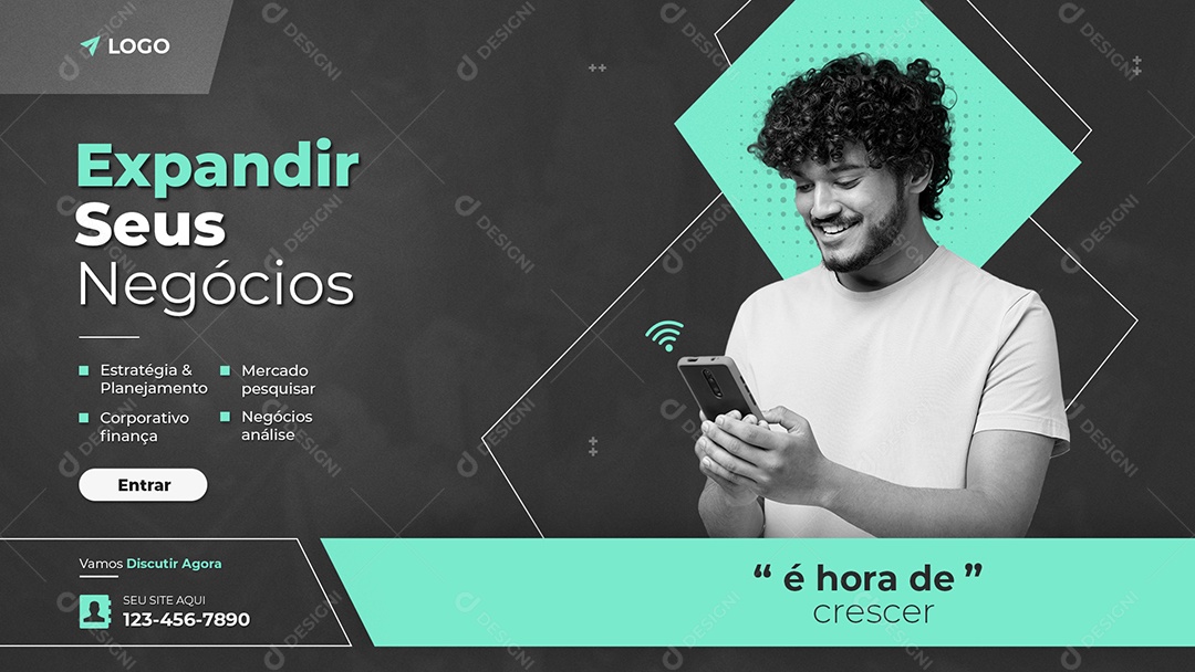 Social Media Banner Expandir Seus Negócios PSD Editável