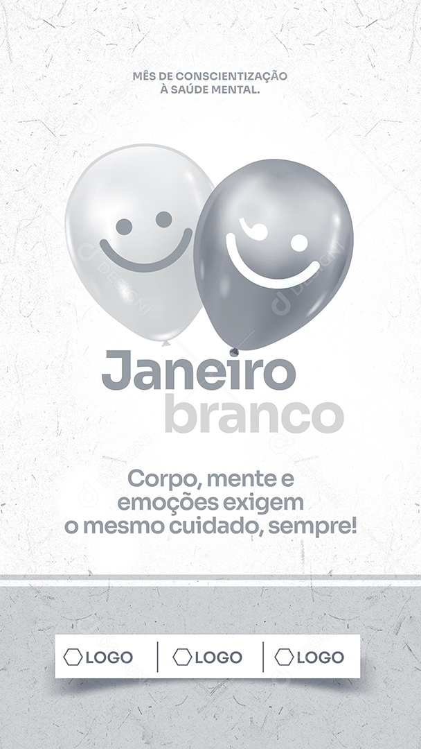 Social Media Story Janeiro Branco Saúde Mental PSD Editável
