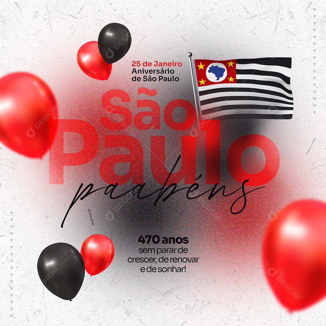 Social Media Feed Parabéns São Paulo 470 Anos PSD Editável
