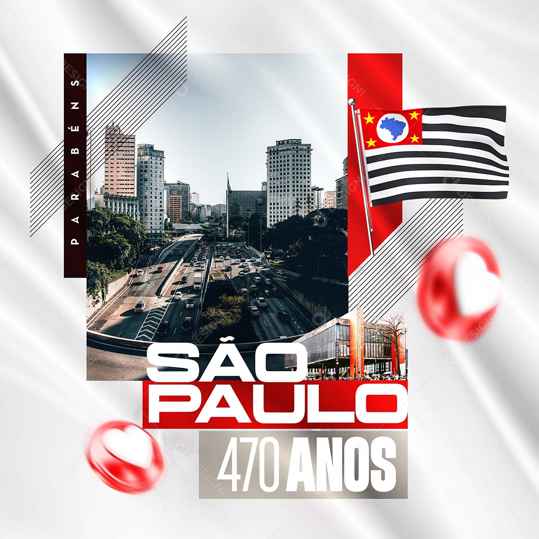 Social Media Feed São Paulo 470 Anos PSD Editável