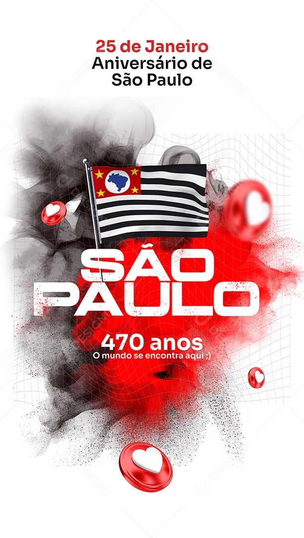 Social Media Story Aniversário São Paulo 470 Anos PSD Editável