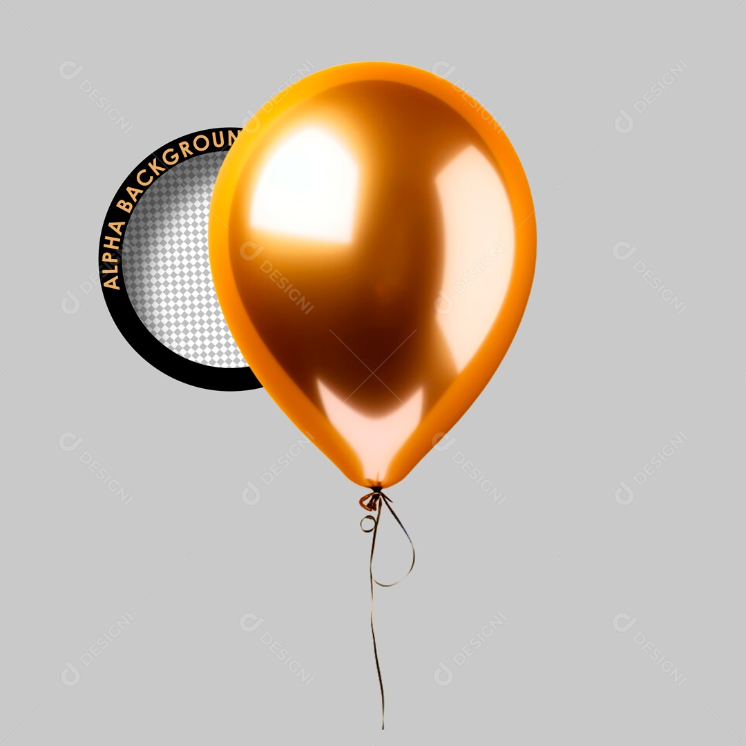 Balão Dourado de Ano Novo Social Media PSD Editável