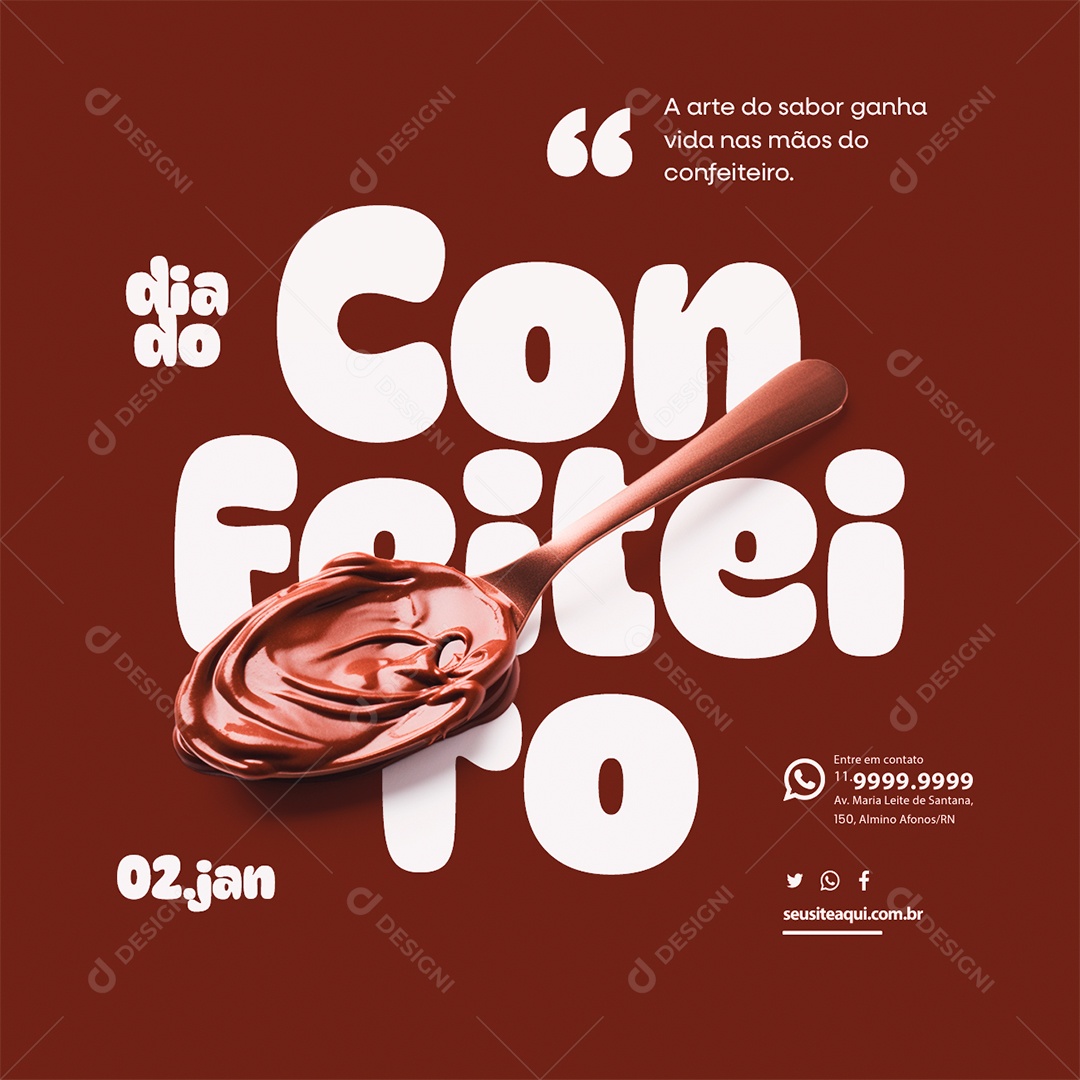 Dia do Confeiteiro A arte do sabor ganha vida nas mãos do confeiteiro Social Media PSD Editável