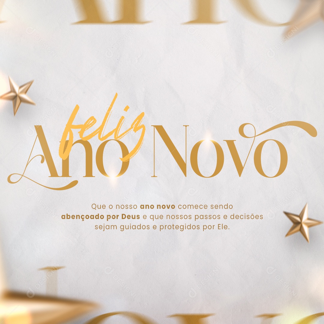 Social Media Feliz Ano Novo PSD Editável