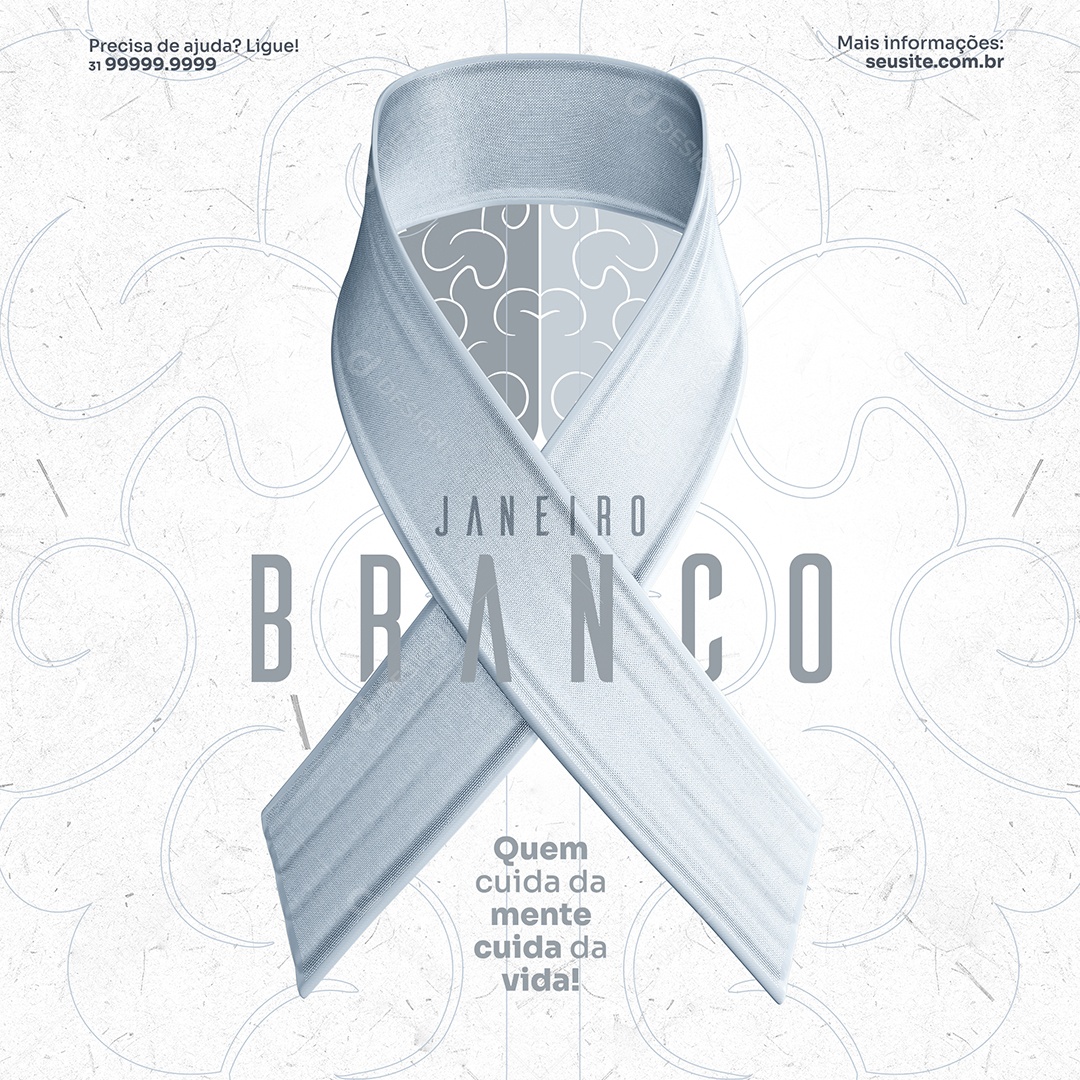 Social Media Feed Janeiro Branco PSD Editável