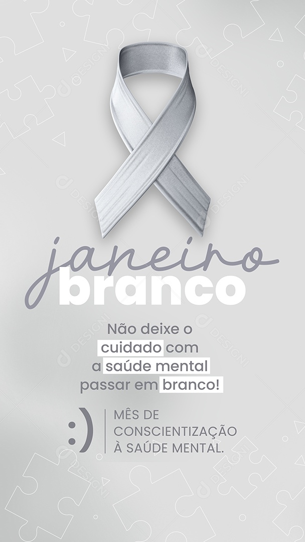 Story Conscientização à Saúde Mentaçl Janeiro Branco Social Media PSD Editável