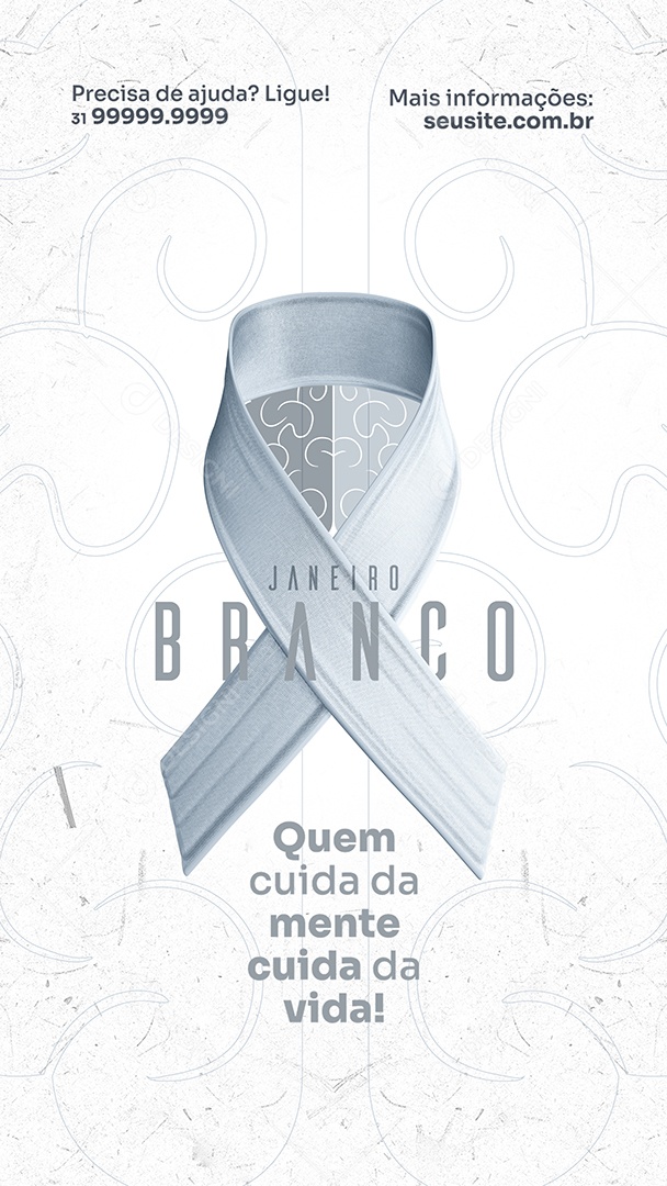 Social Media Story Janeiro Branco Cuida Da Mente PSD Editável