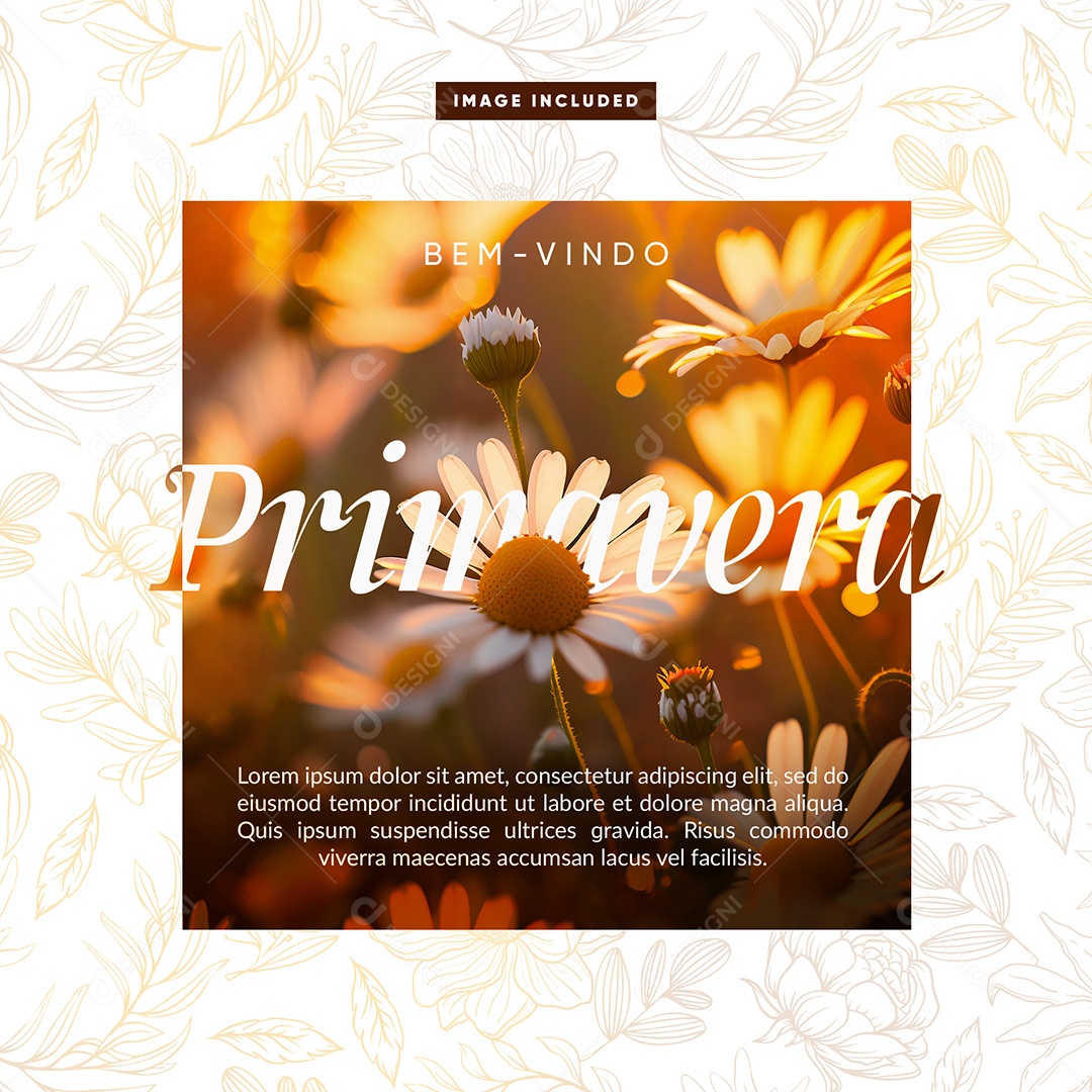 Social Media Feed Bem Vindo Primavera PSD Editável