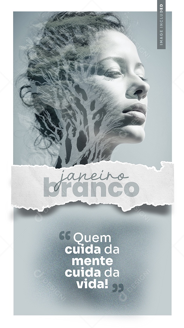 Social Media Story Janeiro Branco PSD Editável