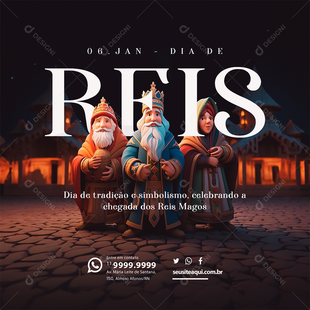 Dia de Reis Dia de tradição e simbolismo Social Media PSD Editável