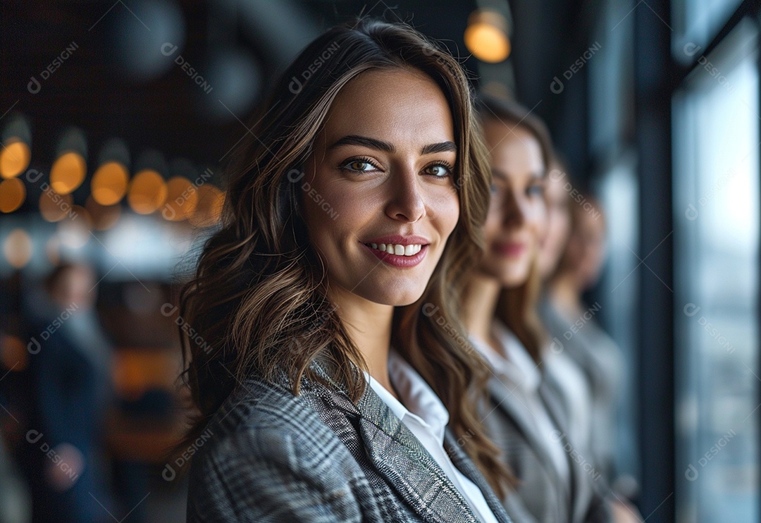 Mulheres empresárias sorridentes em trajes profissionais