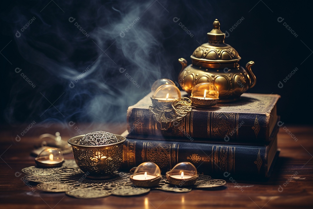 Pilha de criptomoedas em um baú sobre fundo escuro