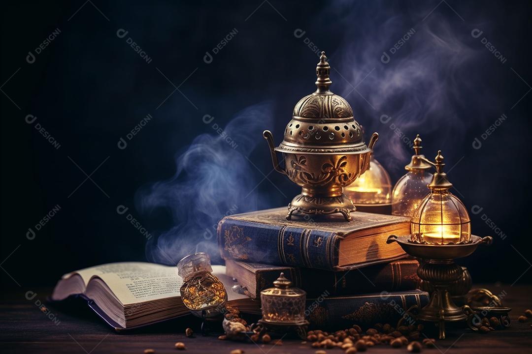 Pilha de criptomoedas em um baú sobre fundo escuro