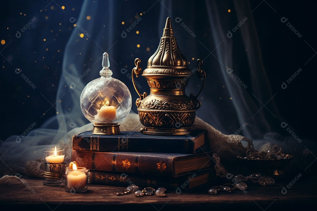 Pilha de criptomoedas em um baú sobre fundo escuro