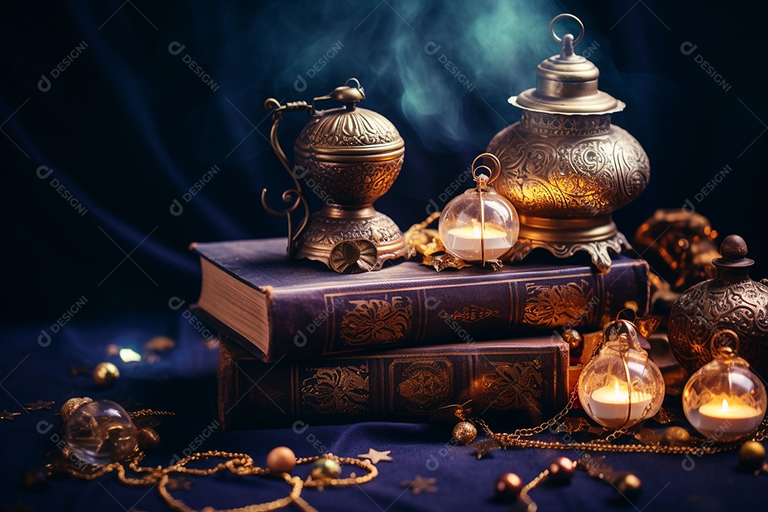 Pilha de criptomoedas em um baú sobre fundo escuro