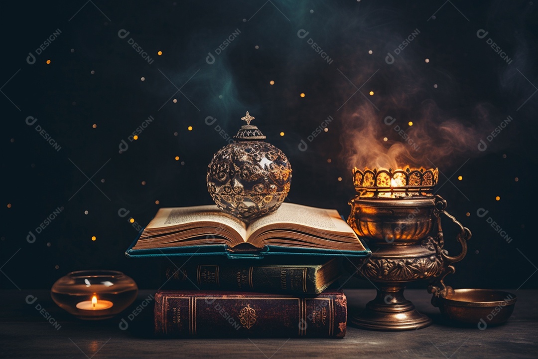 Pilha de criptomoedas em um baú sobre fundo escuro