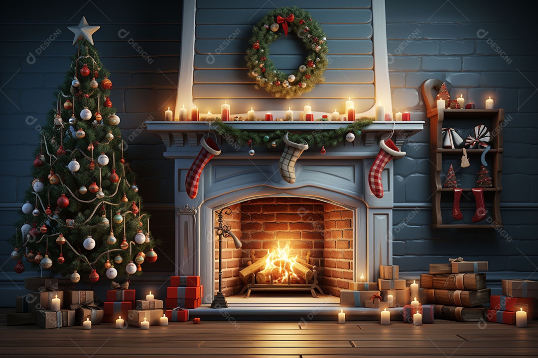 Sala de estar estilo 3D da pixar com estilo moderno e iluminação