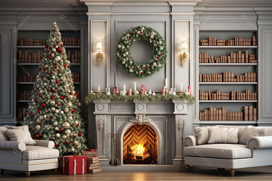 Sala de estar estilo 3D da pixar com estilo moderno e iluminação