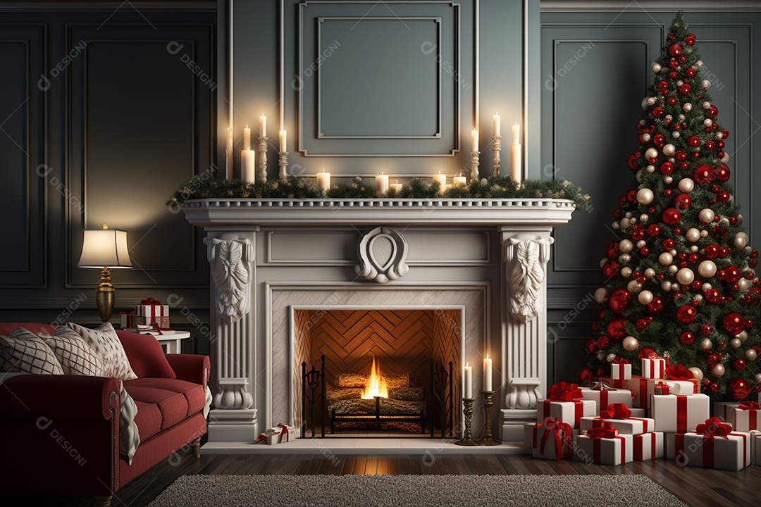 Sala de estar estilo 3D da pixar com estilo moderno e iluminação