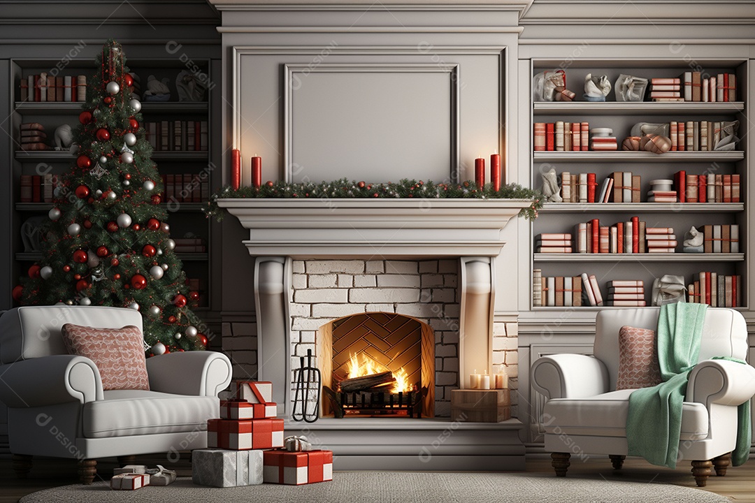 Sala de estar estilo 3D da pixar com estilo moderno e iluminação