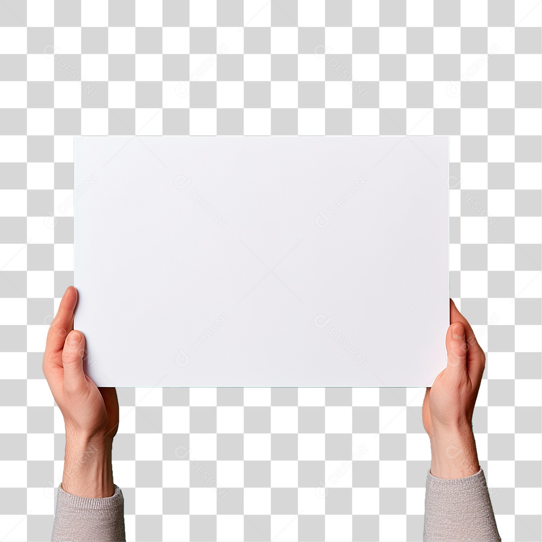 Mão Segurando Cartaz PNG Transparente