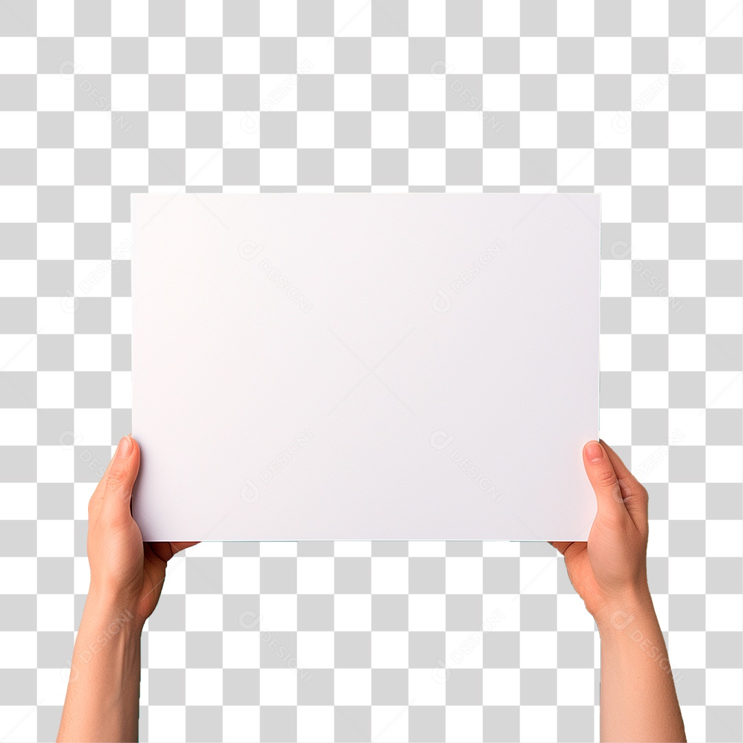 Mão Segurando Cartaz PNG Transparente