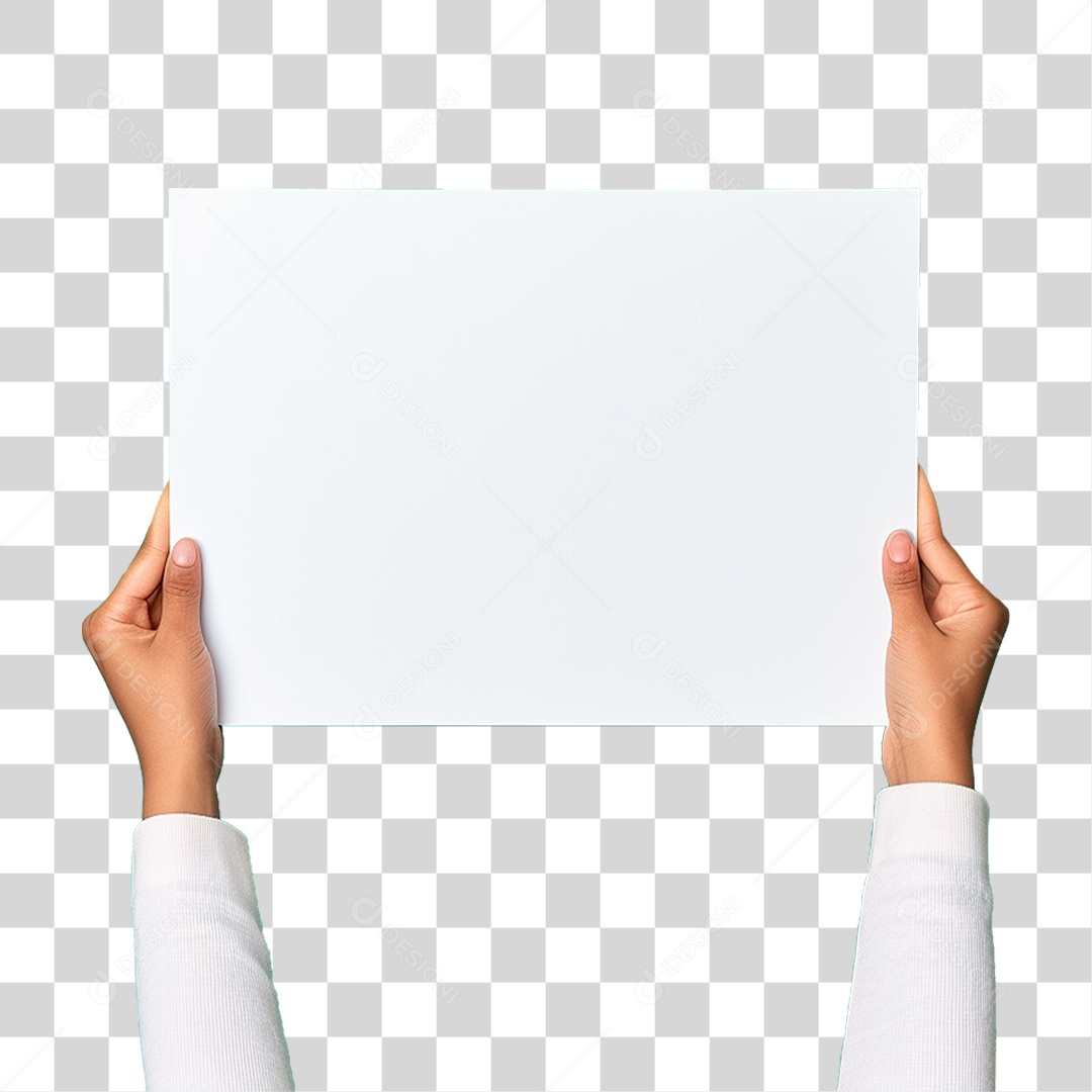 Mão Segurando Cartaz PNG Transparente