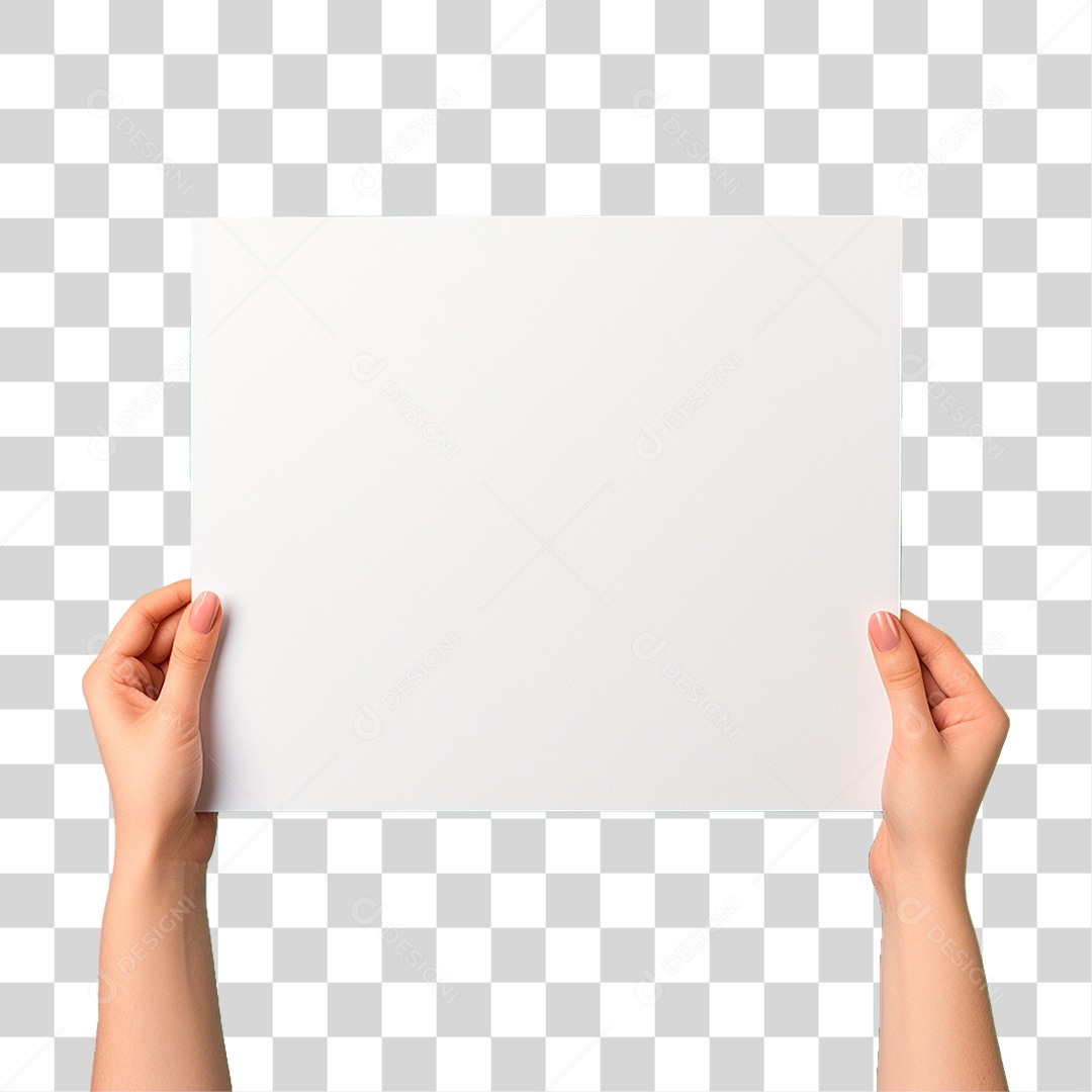 Mão Segurando Cartaz PNG Transparente
