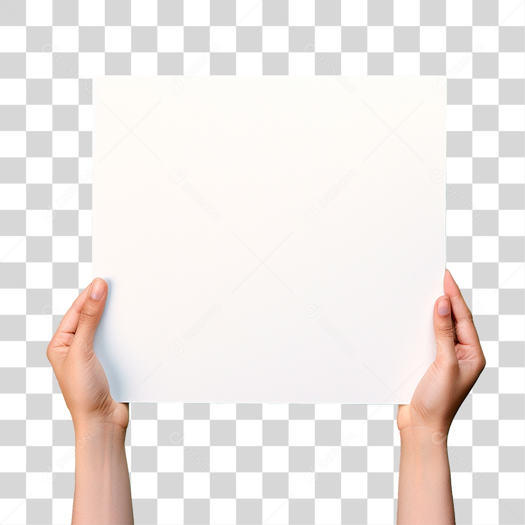 Mão Segurando Cartaz PNG Transparente