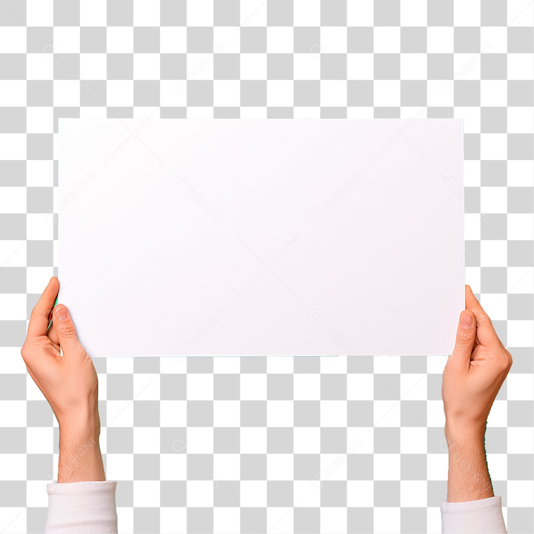 Mão Segurando Cartaz PNG Transparente