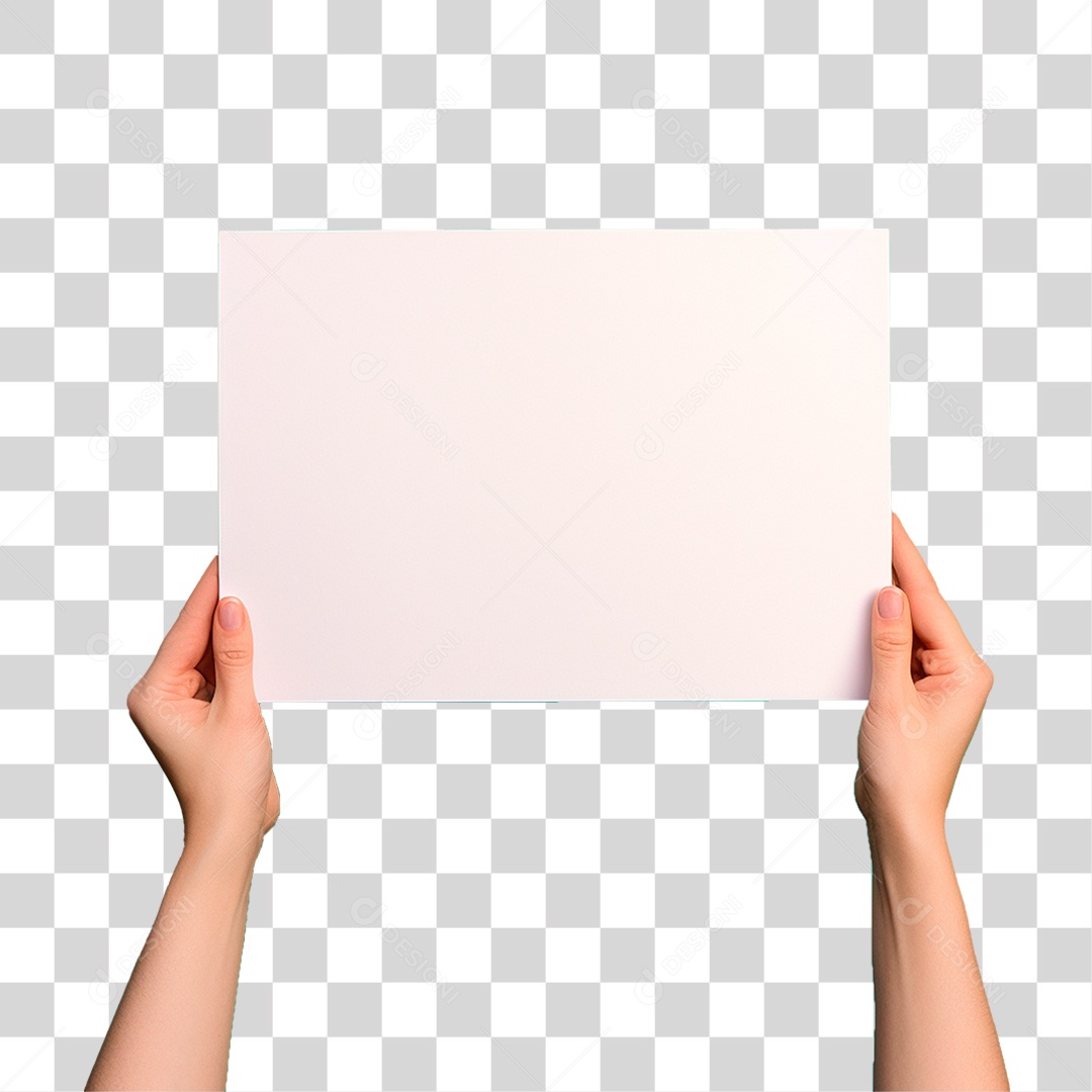Mão Segurando Cartaz PNG Transparente