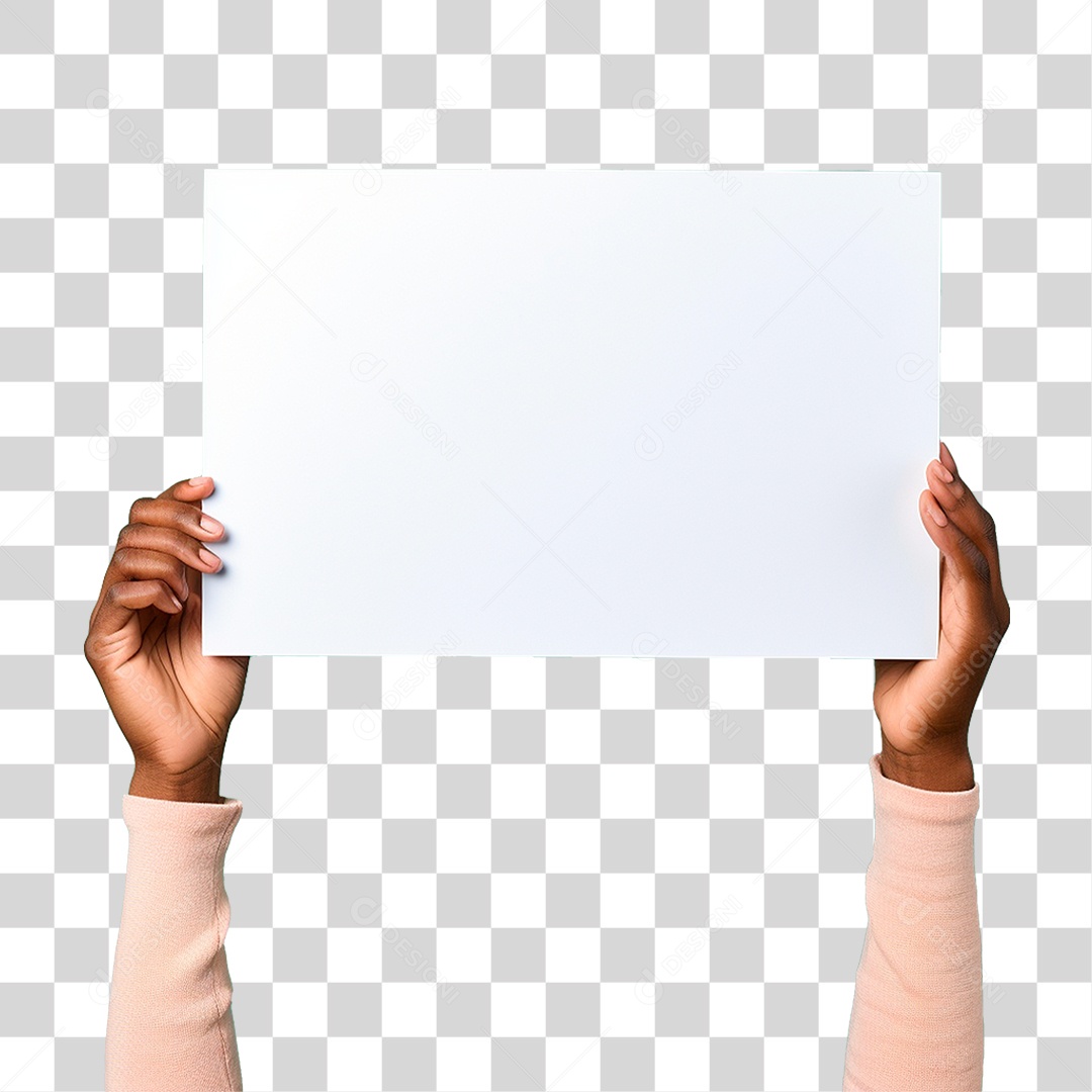 Mão Segurando Cartaz PNG Transparente