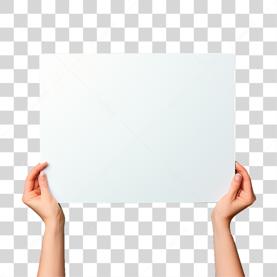 Mão Segurando Cartaz PNG Transparente