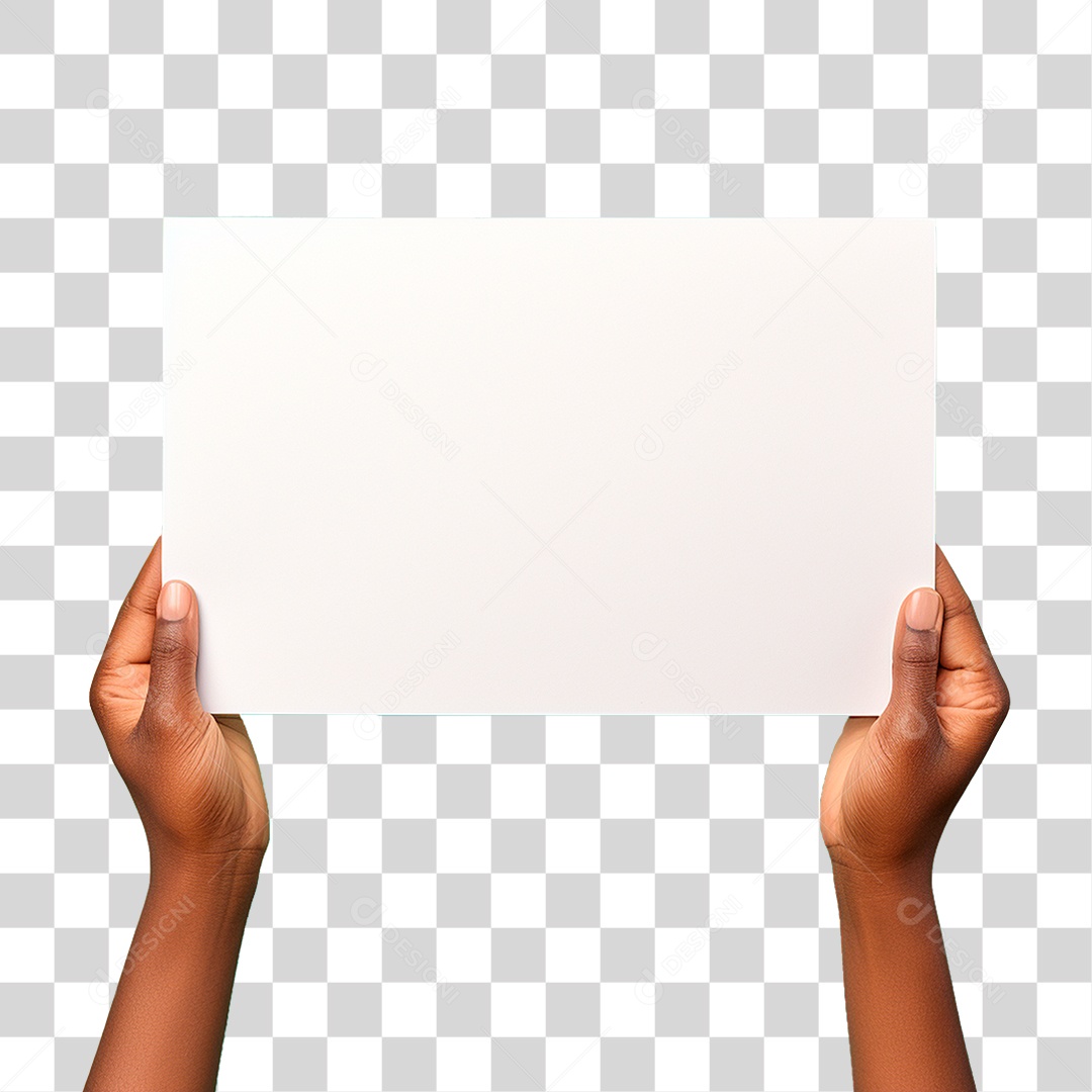 Mão Segurando Cartaz PNG Transparente