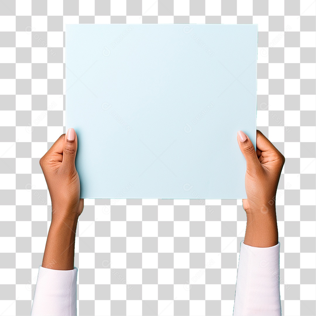 Mão Segurando Cartaz PNG Transparente